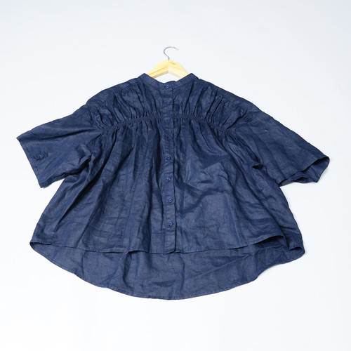 JCC studio日系全亚麻司马克缩褶淑女风衬衫B130L62-72