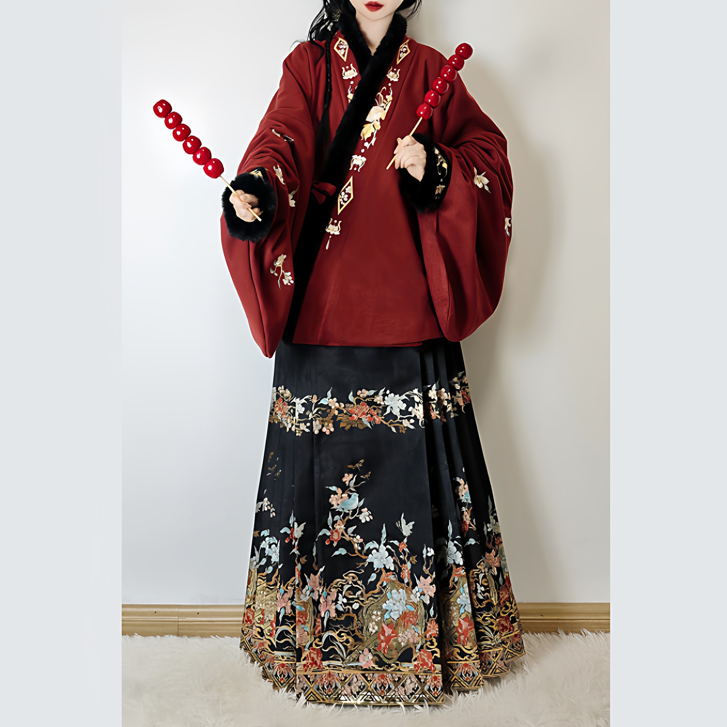 裳云兮[鸟语花香]明制汉服加绒对穿交冬款直领短袄日常马面裙套装,女装/女士精品,汉服套装,淘宝优惠券,粉丝福利购,淘宝优惠卷