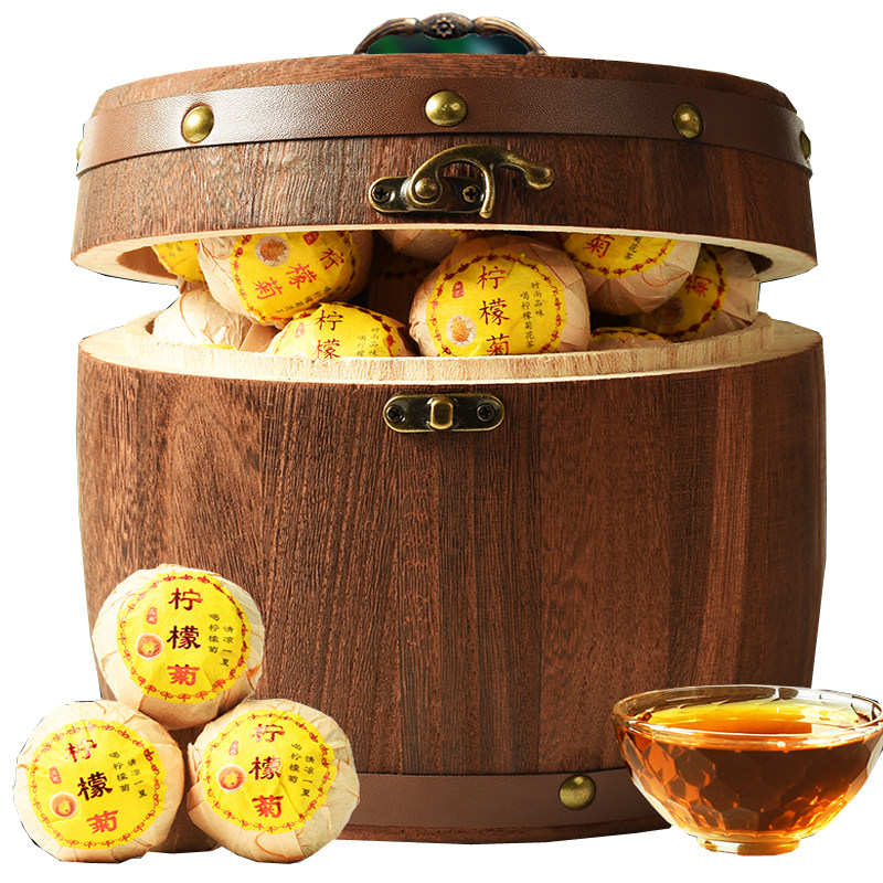 柠檬菊花茶叶红茶2023新茶檬古树滇红金丝皇菊水果茶叶礼盒装500g