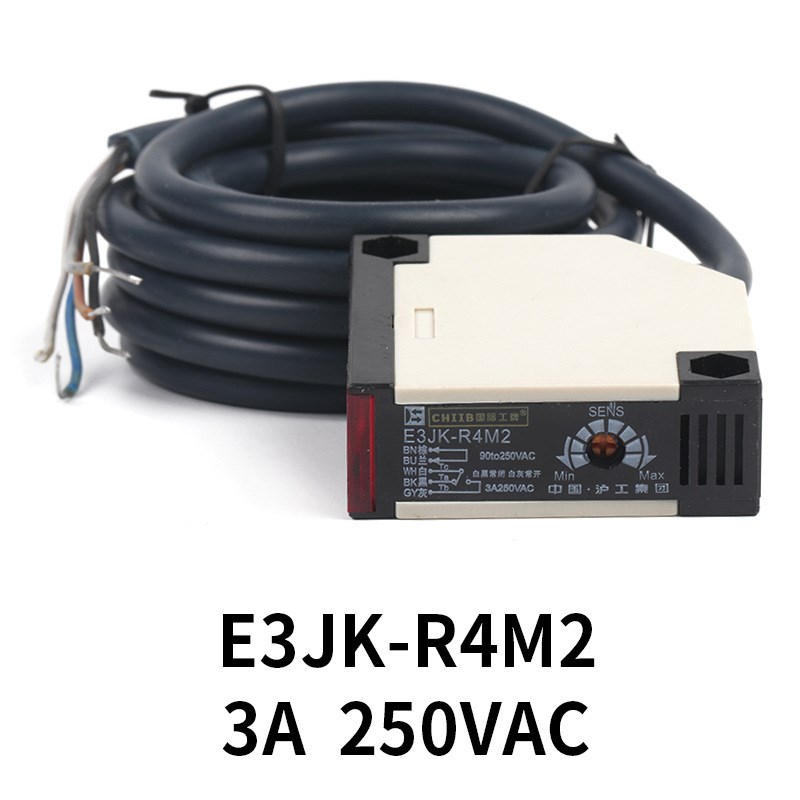 E3JK-R4M1 正方形镜片反射五线光电开关AC90-250V