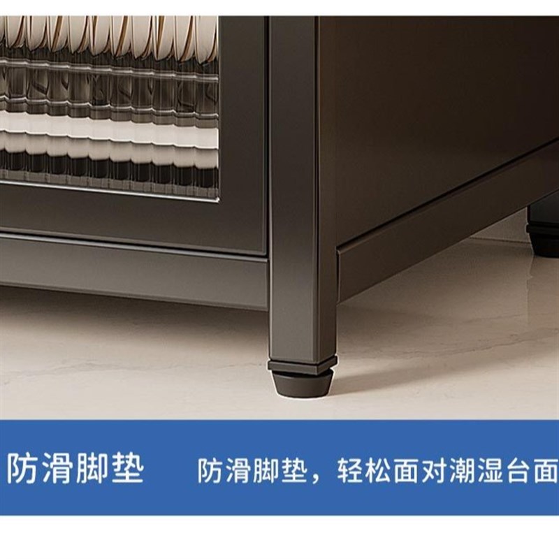 餐边柜小型家用厨房碗柜台面碳钢多功能碗碟筷子刀架收纳置物柜