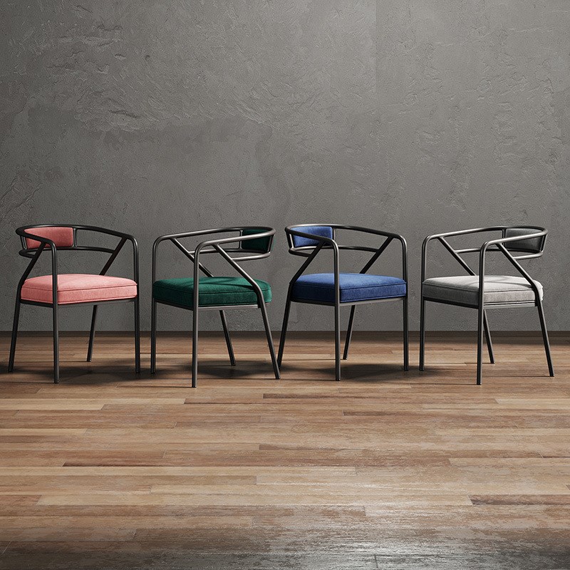 北欧轻奢餐椅家用凳网红休闲靠背椅现代餐厅酒店饭店铁艺办公椅子