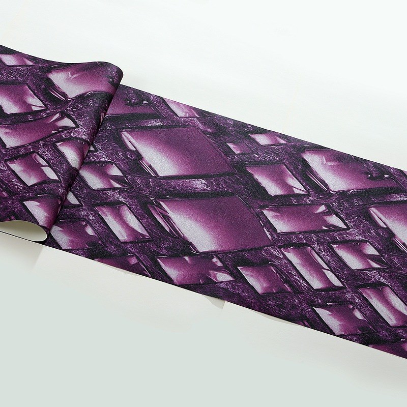 深紫色3D钻石纹墙纸 餐厅酒店会所KTV包厢个性简约菱形格磨砂壁纸