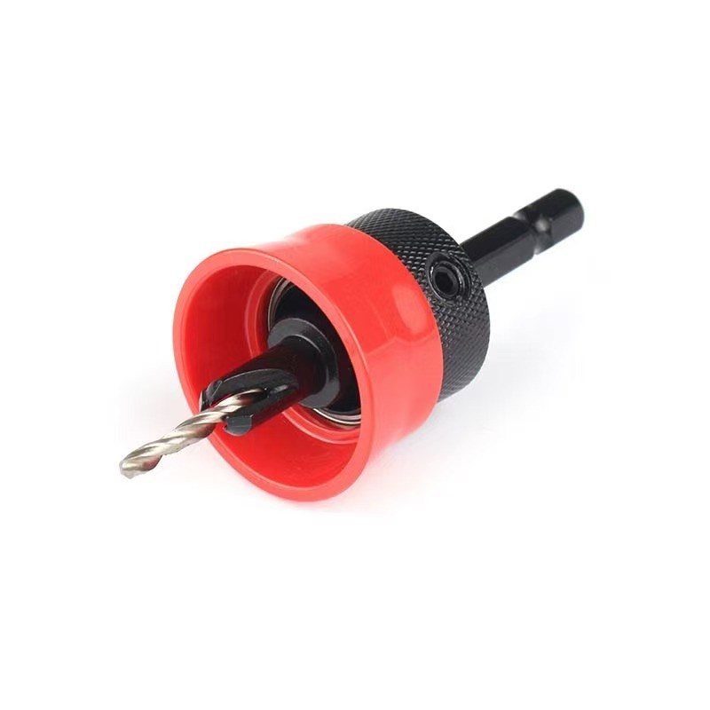 82度1/4六角柄硬质合金刀头带轴承可调节深度木工沉孔限位钻头