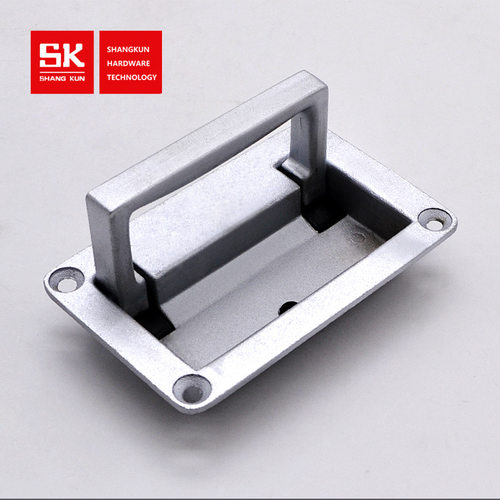 尚坤SK4-025-2锌合金隐形门把手工具箱提手嵌入式缓冲折叠暗拉手