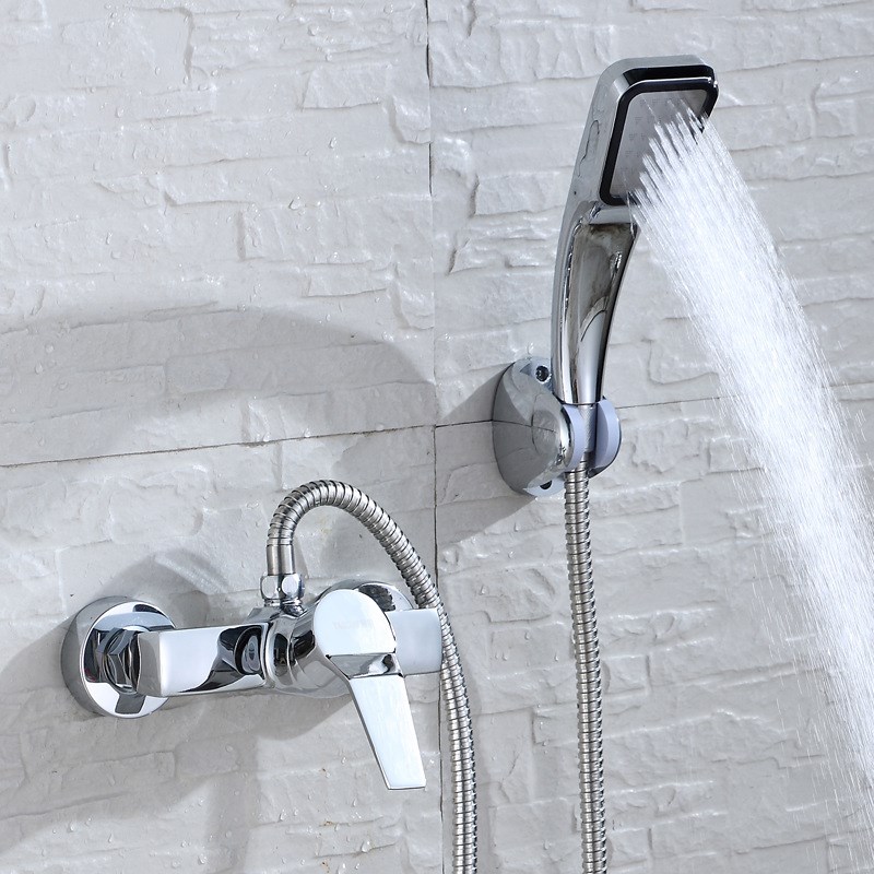 混水阀暗装浴缸龙头 四方淋浴冷热水龙头 锌合金双联花洒混水阀