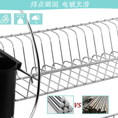 简约北欧风碗碟盘沥水架厨房碗池碗架收纳架双层 现货dish rack