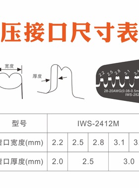 IWS-2412M压线钳 汽车插簧接线冷压端子压接钳插片连接器线束工具