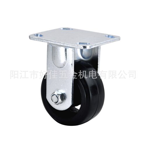 源头工厂产品4X2重型高承载精密轴承铸铁芯橡胶固定脚轮