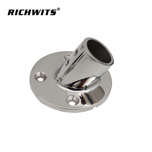 RICHWITS 316不锈钢圆管座 60度管座 法持底盘 不锈钢游艇五金