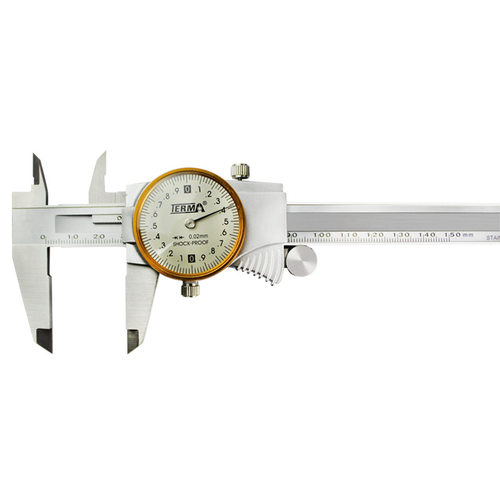 TERMA特马带表卡尺0-200mm游标带表卡尺CB210-200内外测量卡尺