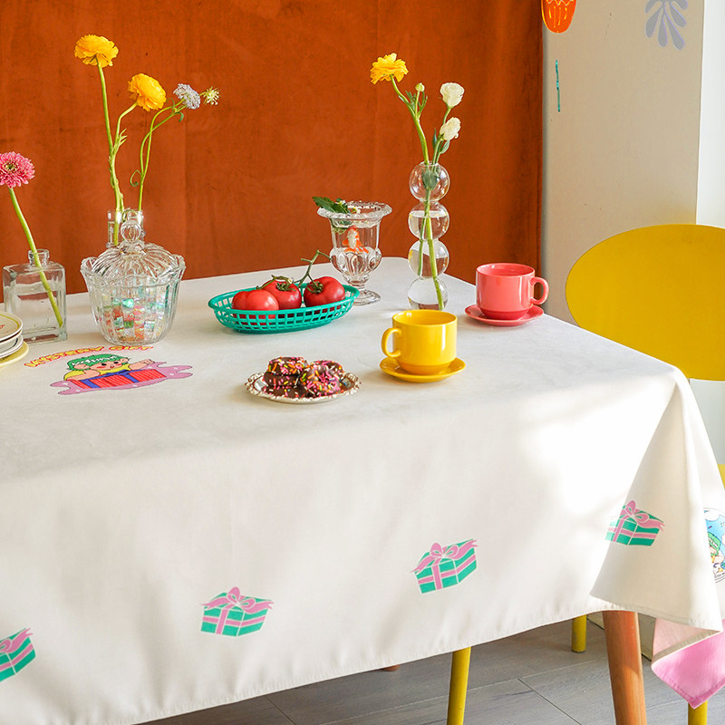 左咸敦道 卡通复古简约网红ins桌布布艺餐桌布餐垫餐台布茶几桌布,居家布艺,桌布,淘宝优惠券,粉丝福利购,淘宝优惠卷