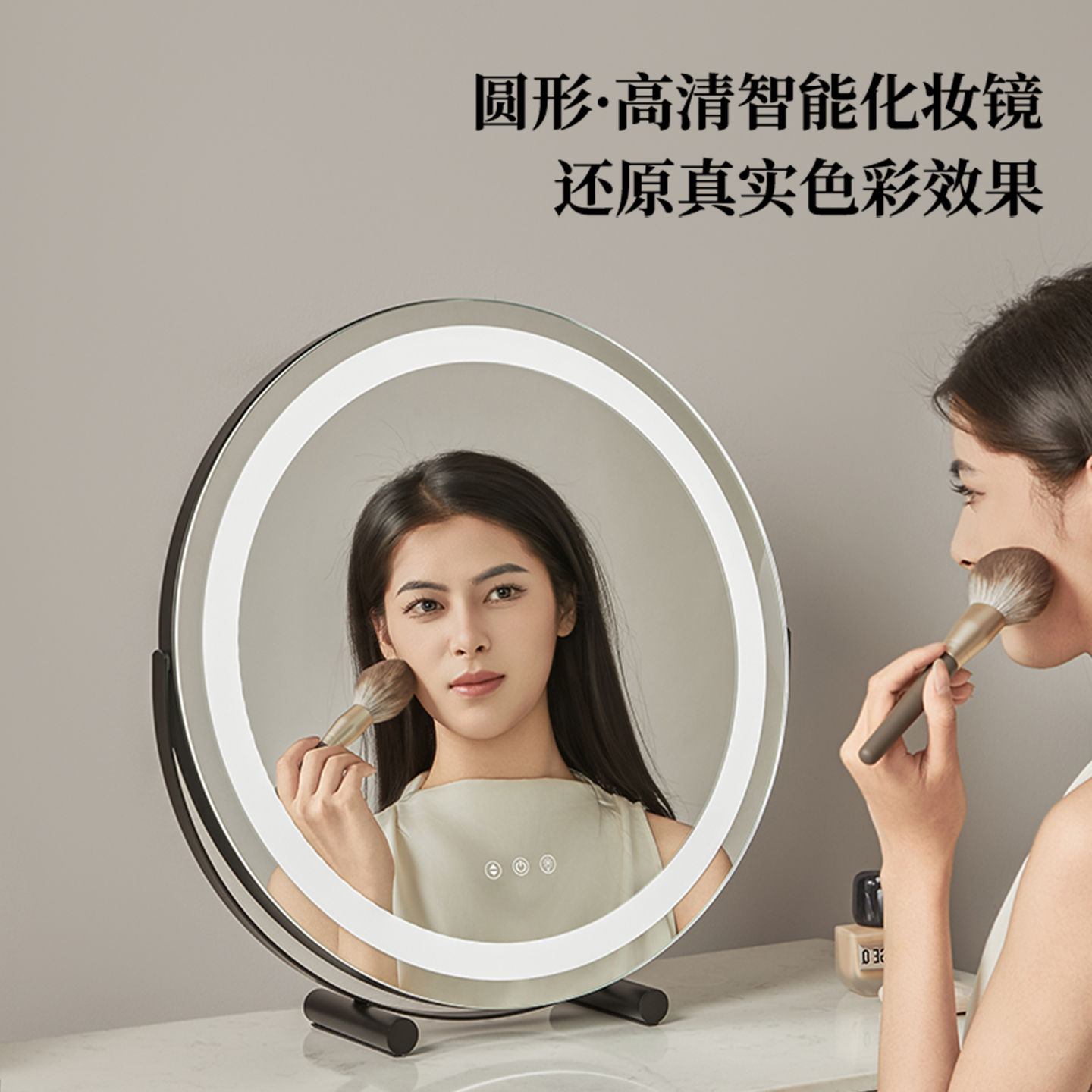 360度旋转化妆镜化妆镜子带灯