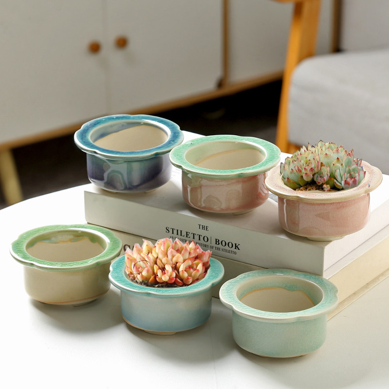 多肉陶瓷花盆特价清仓冰裂渐变简约时尚创意个性带脚透气桌面装饰,鲜花速递/花卉仿真/绿植园艺,花盆,淘宝优惠券,粉丝福利购,淘宝优惠卷