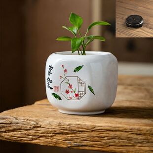 多肉花盆陶瓷创意中国风喜乐植物盆栽装饰个性造型透气简约有孔