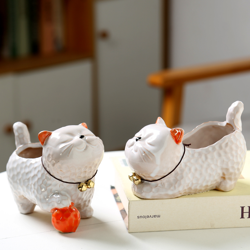 创意可爱动物卡通多肉厂家直销陶瓷肉肉植物花盆简约小盆特价清仓