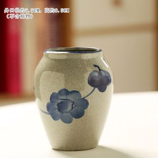 圆口腰腰桩简约创意个性高筒家用装饰特价清仓青花多肉陶瓷花盆