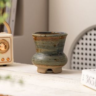 多肉花盆陶瓷桌面创意个性阳台可爱卡通仿古造型粗陶简约透气磨砂