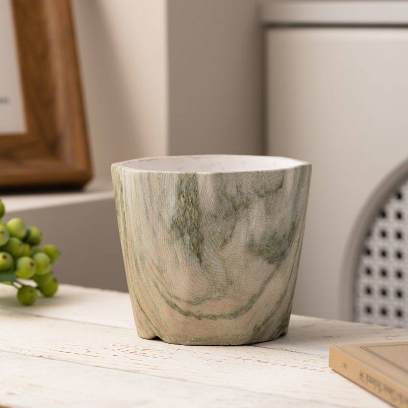 多肉花盆创意桌面陶瓷磨砂简约透气有孔阳台个性造型可爱中国风