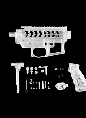 透明M4外壳机匣ar摆台装饰办公室客厅书房 无功能透明镂空F1套件