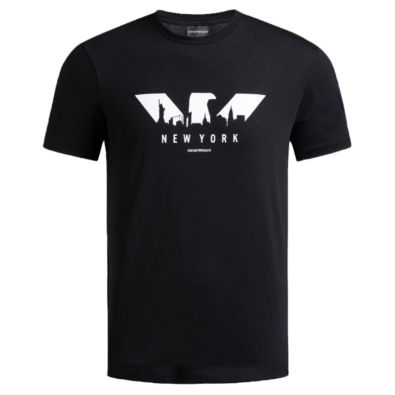 Armani阿玛尼短袖T恤男夏季新款圆领飞鹰印花纯棉修身短袖正品潮