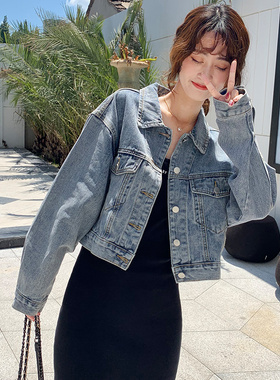 牛仔衣短外套女生春秋新款韩版宽松bf小个子百搭复古网红上衣ins