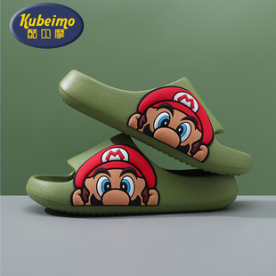 儿童拖鞋新款男童卡通家居防臭男宝宝室内浴室洗澡防滑踩屎感绿色