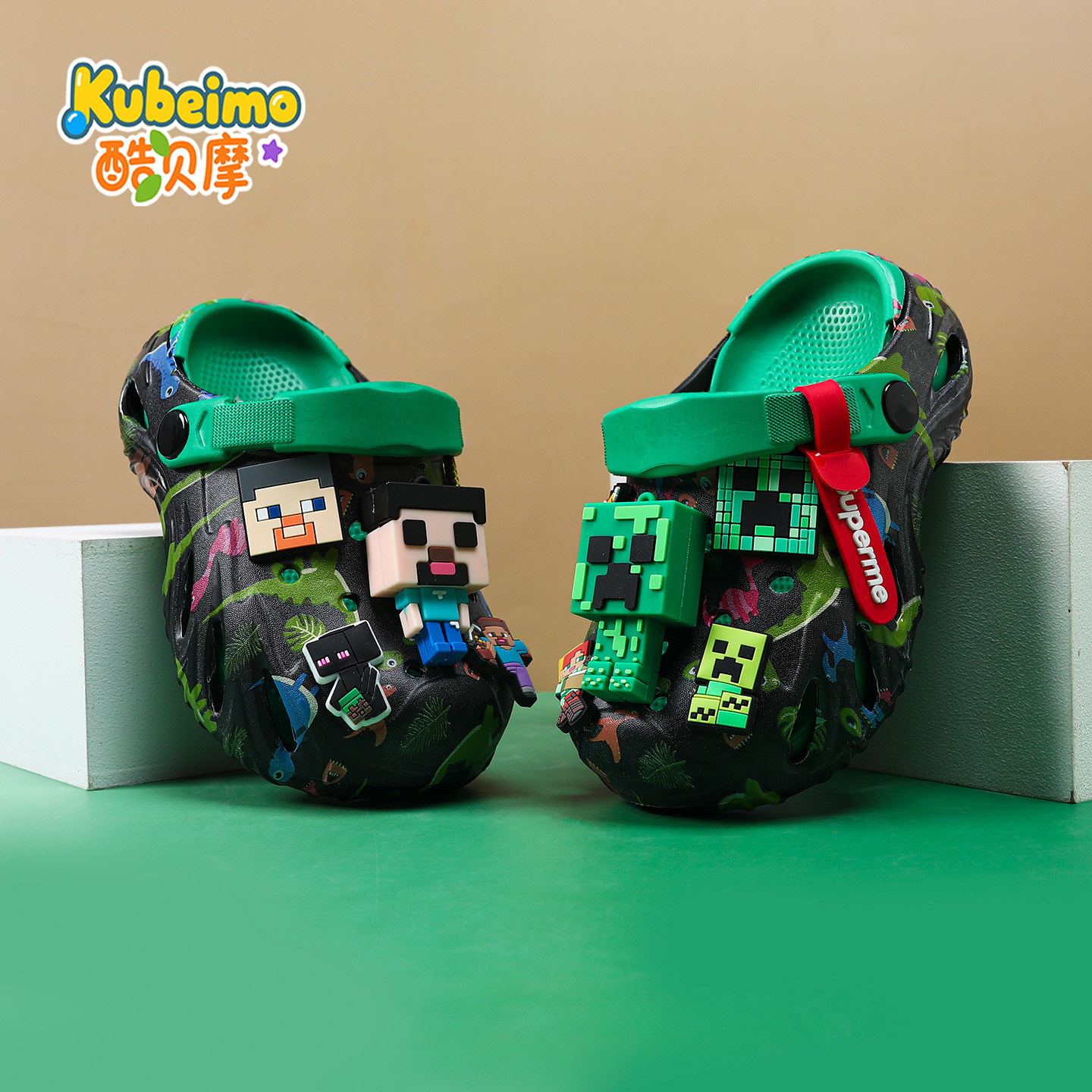 我的世界儿童洞洞鞋男童凉拖软底沙滩拖鞋防滑宝宝青少年轻便男孩