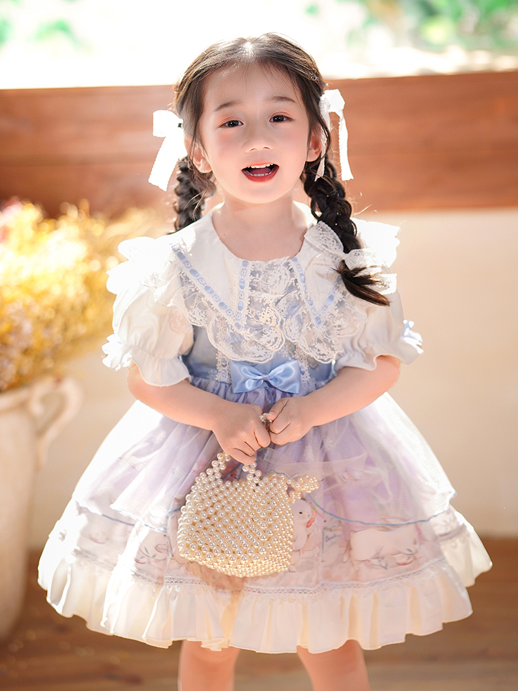 洛丽塔公主裙女童夏装2024新款儿童装萝莉塔裙子小女孩洋气连衣裙