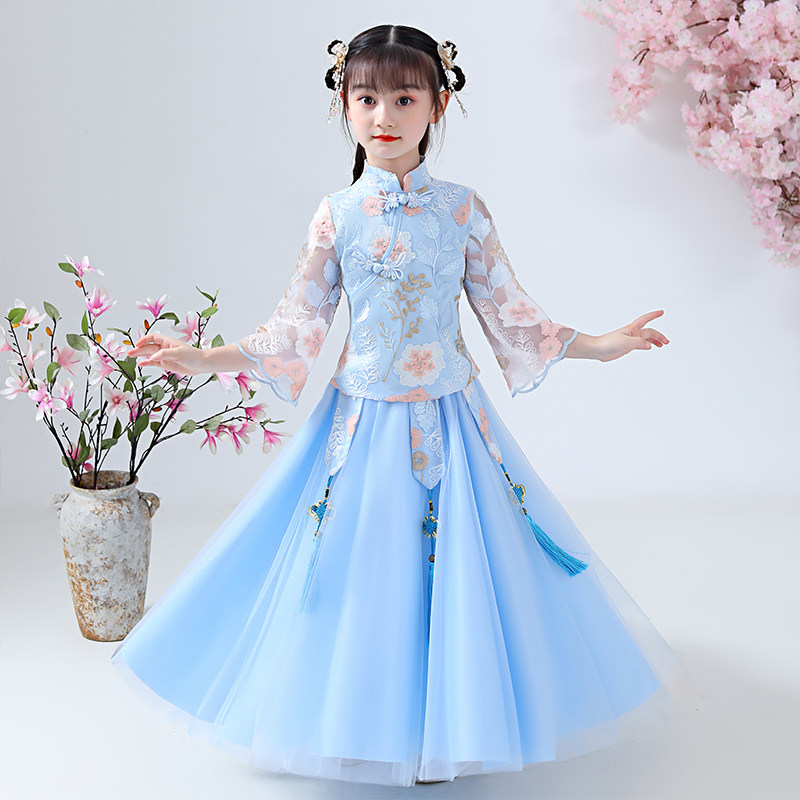 汉服女款儿童女童连衣裙夏装2026新款唐装公主裙子六一演出服夏款图片