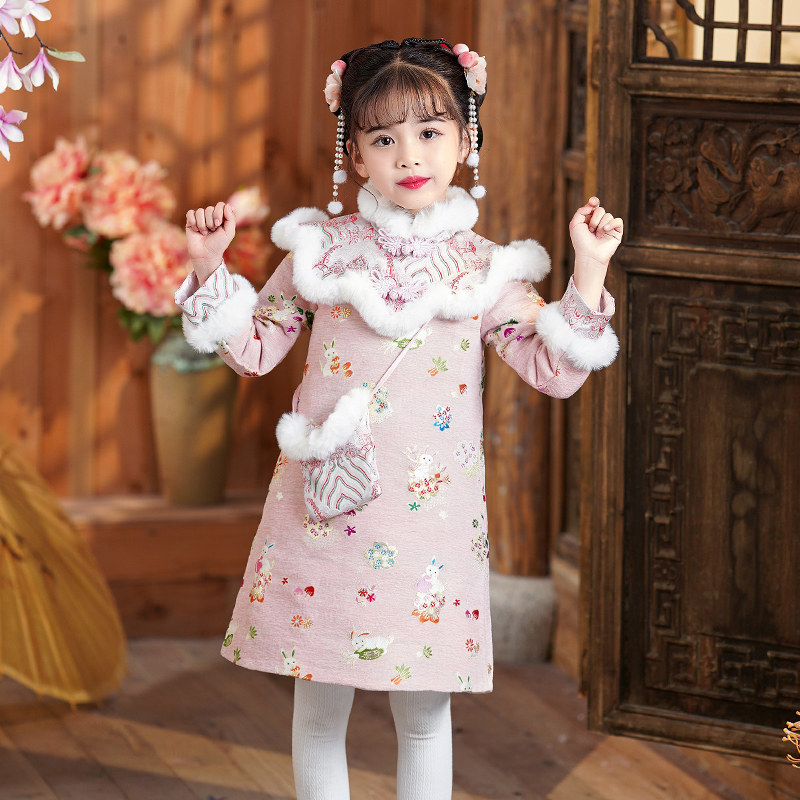 女童旗袍冬季连衣裙儿童拜年服汉服冬款2025新款古风唐装秋冬裙子,童装/婴儿装/亲子装,连衣裙,淘宝优惠券,粉丝福利购,淘宝优惠卷