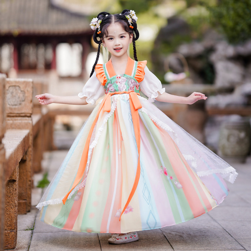 汉服女童夏款连衣裙古风女款儿童夏季中国风公主裙子2026新款夏装图片