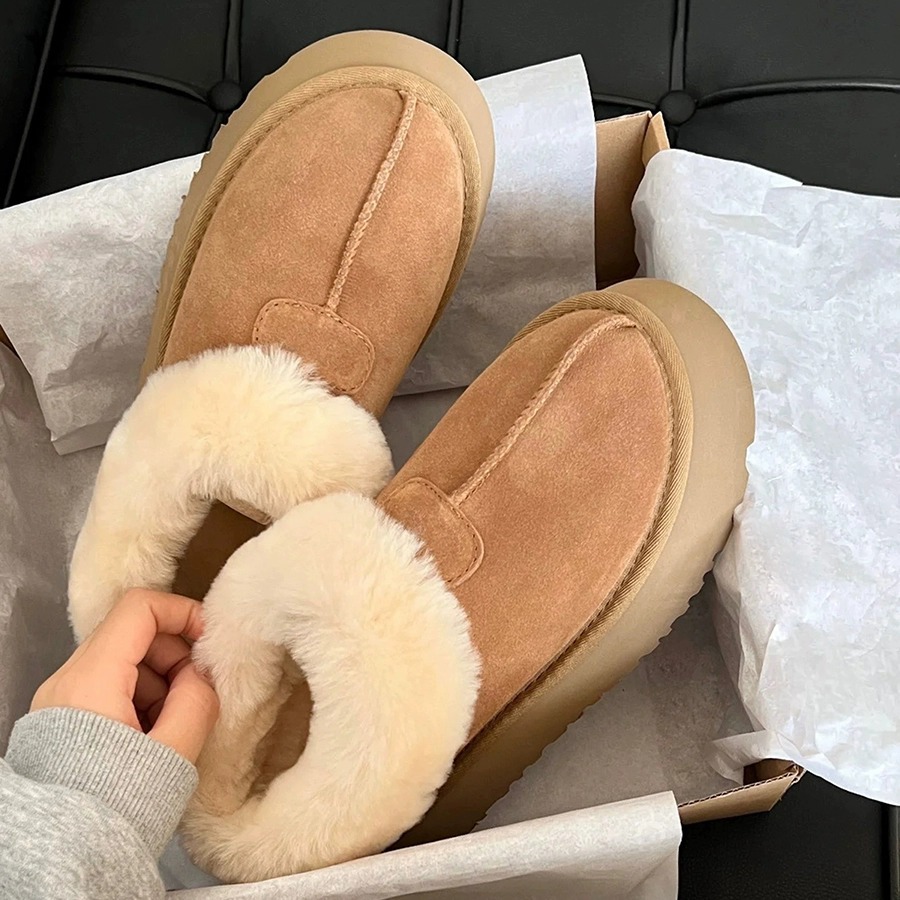 年新款加绒周冬雨宋妍霏同款厚底增高短筒皮毛一体雪地靴女冬