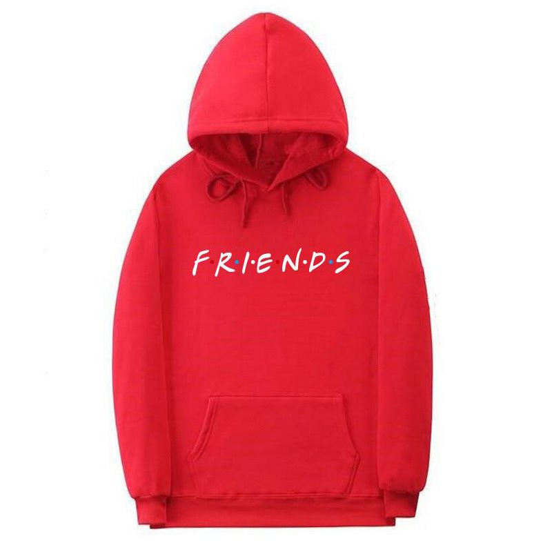2020 friends letters printed pattern hooded long-sleeved add