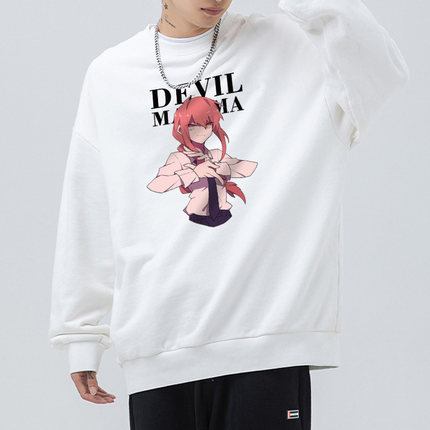 电锯人联名卫衣圆领无帽宽松潮glamb玛奇玛MAKIMA复古印花vintage