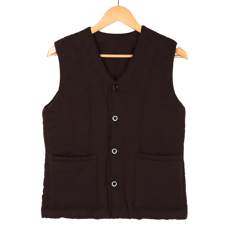 MENS COTTON HANDMADE VEST IS THICKENED AND WARMED IN WINTER AND THE ELASTIC VEST IS WORN IN THE ELDERLY SHOULDER VEST
