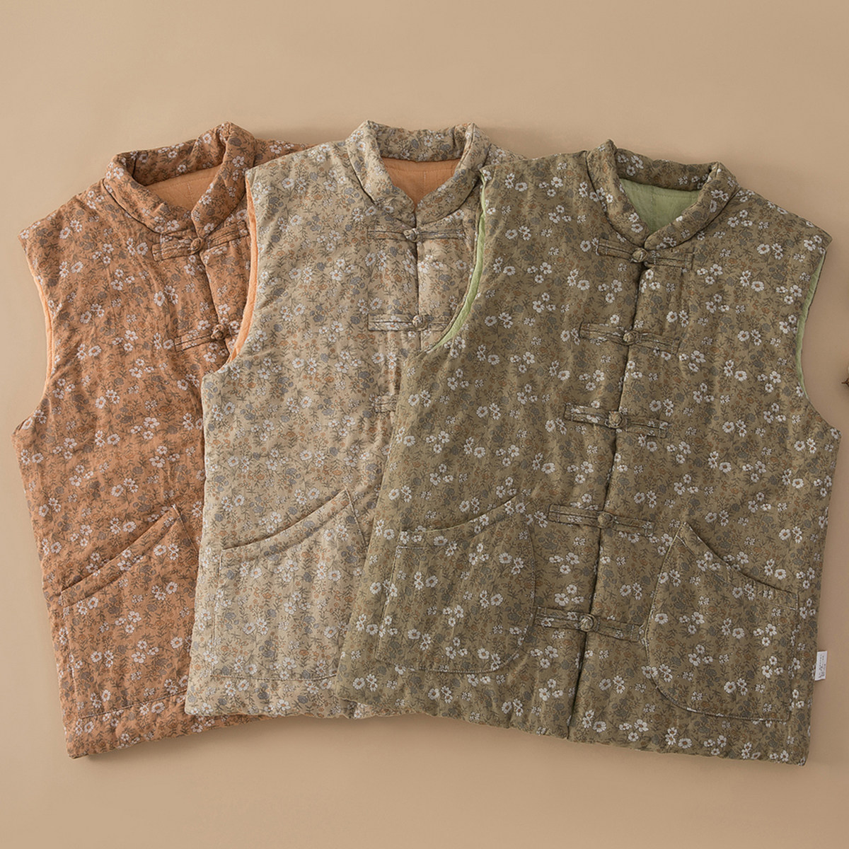 纯棉花马甲中国风保暖求冬款纯棉马夹100新疆棉手工盘扣上衣坎肩