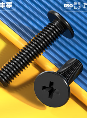 CM薄头螺丝薄形薄边大平头螺丝镀镍黑色十字螺钉扁平头M2M3M4M5M6