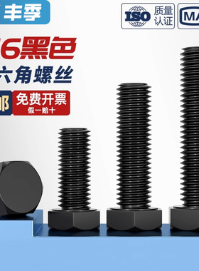 正宗国标黑色316不锈钢外六角螺丝镀黑锌发黑螺栓MM4M5M6M8M10M12
