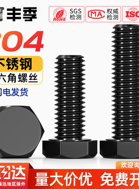 国标黑色304不锈钢外六角螺丝 镀黑锌发黑螺栓M3M4M5M6M8M10M12mm