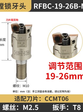 新款锁牙式小径粗镗头RFBC可调粗镗刀头钨钢抗震镗刀杆深孔加现货