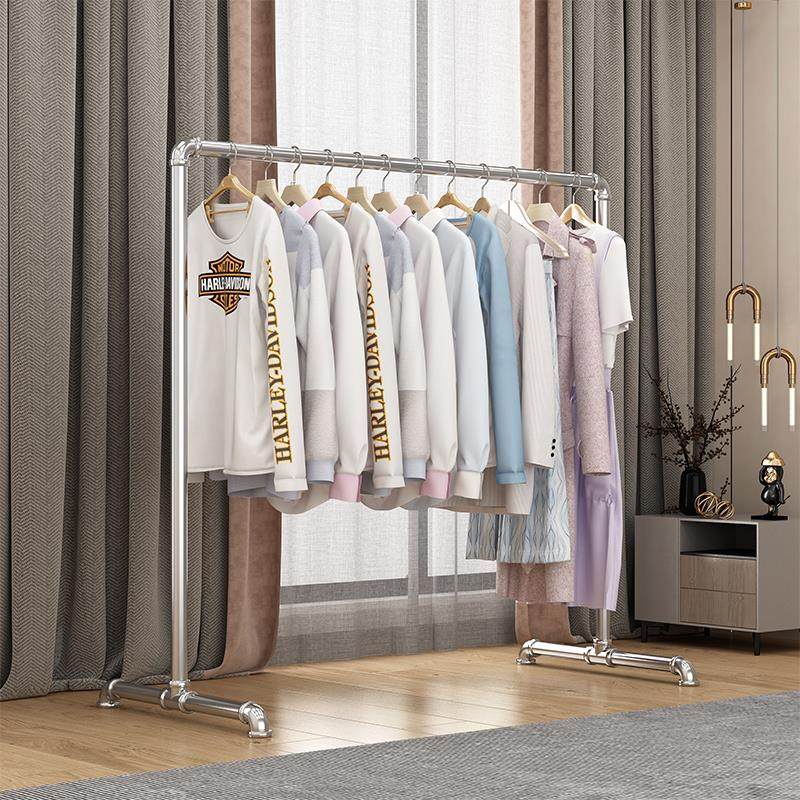 钢管晾衣架凉衣架晾衣杆阳台家用落地卧室户外挂衣服简易晒被水管