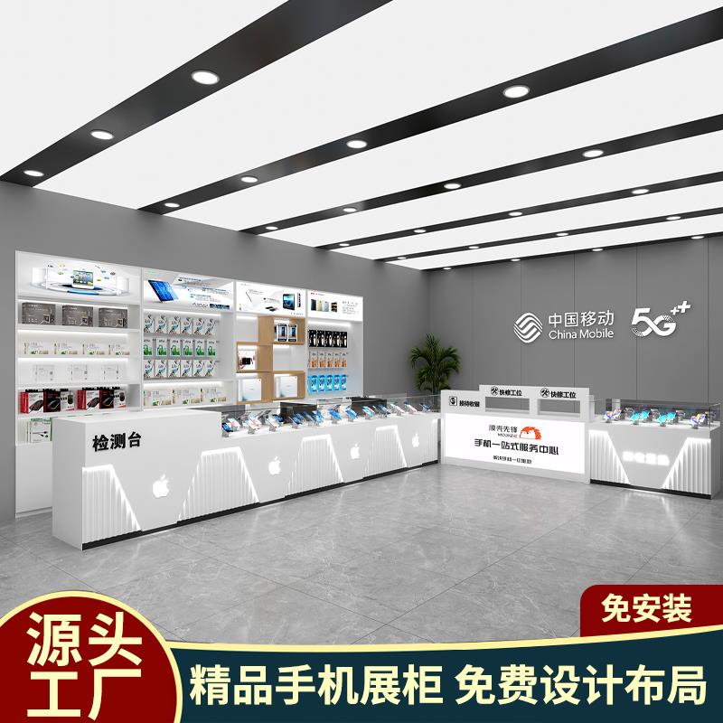 新款手机展示柜玻璃柜台样品柜电子产品陈列移动电信柜维修台定制