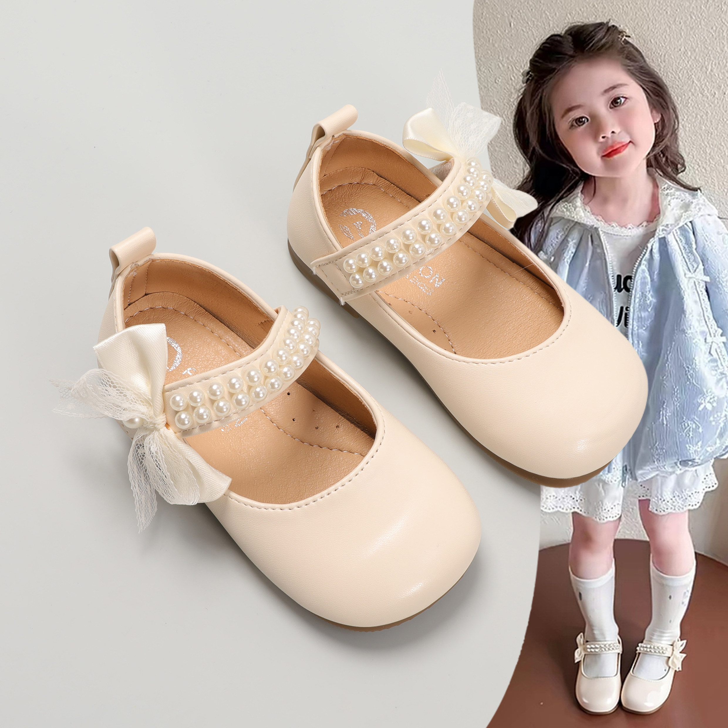 2026新款玛丽珍鞋女童珍珠蝴蝶结平底小皮鞋百搭演出公主单鞋春秋,童鞋/婴儿鞋/亲子鞋,皮鞋,淘宝优惠券,粉丝福利购,淘宝优惠卷