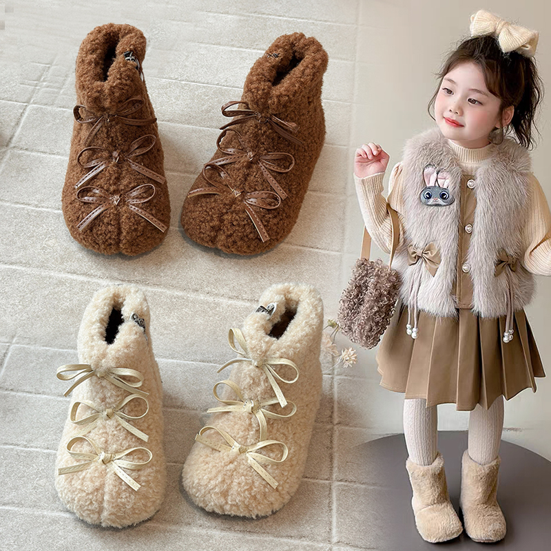 韩版甜美蝴蝶结女童公主鞋