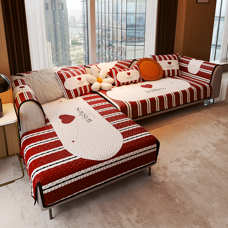 敏顺四季棉绒结婚布置喜庆沙发垫