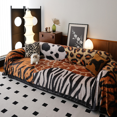 敏顺冬季法兰绒原创设计沙发盖布