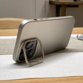 镜头隐形支架新款 适用iPhone16ProMax手机壳苹果14P磨砂13超薄17pm磁吸无线充电plus带支架15纯色防摔保护套