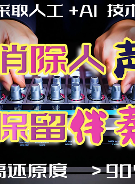 视频消掉人声分离提取伴奏歌曲去除保留背景音乐放大降噪mp3电影