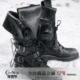 CestNous 气眼绑带朋克重工翻折两穿黑色骑士靴女圆头厚底增高靴